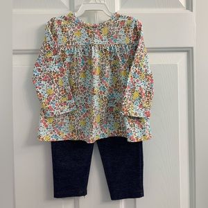 Carter’s Baby Girl Fall Color Top and Pants, Size 12 Months